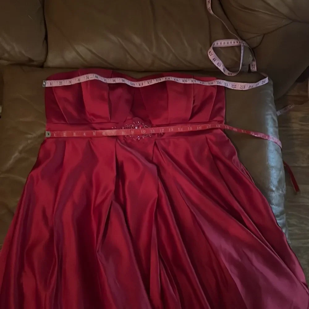 Red Wedding Dress David’s Bridal Dress Sz 20 Beaded 💯 Polyester Mother Of Bride